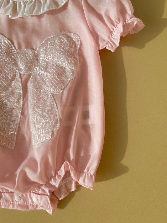 Bow- butterfly sleeve romper