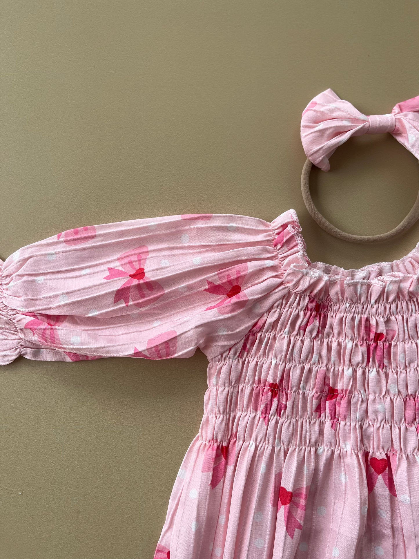 Pink bow dress