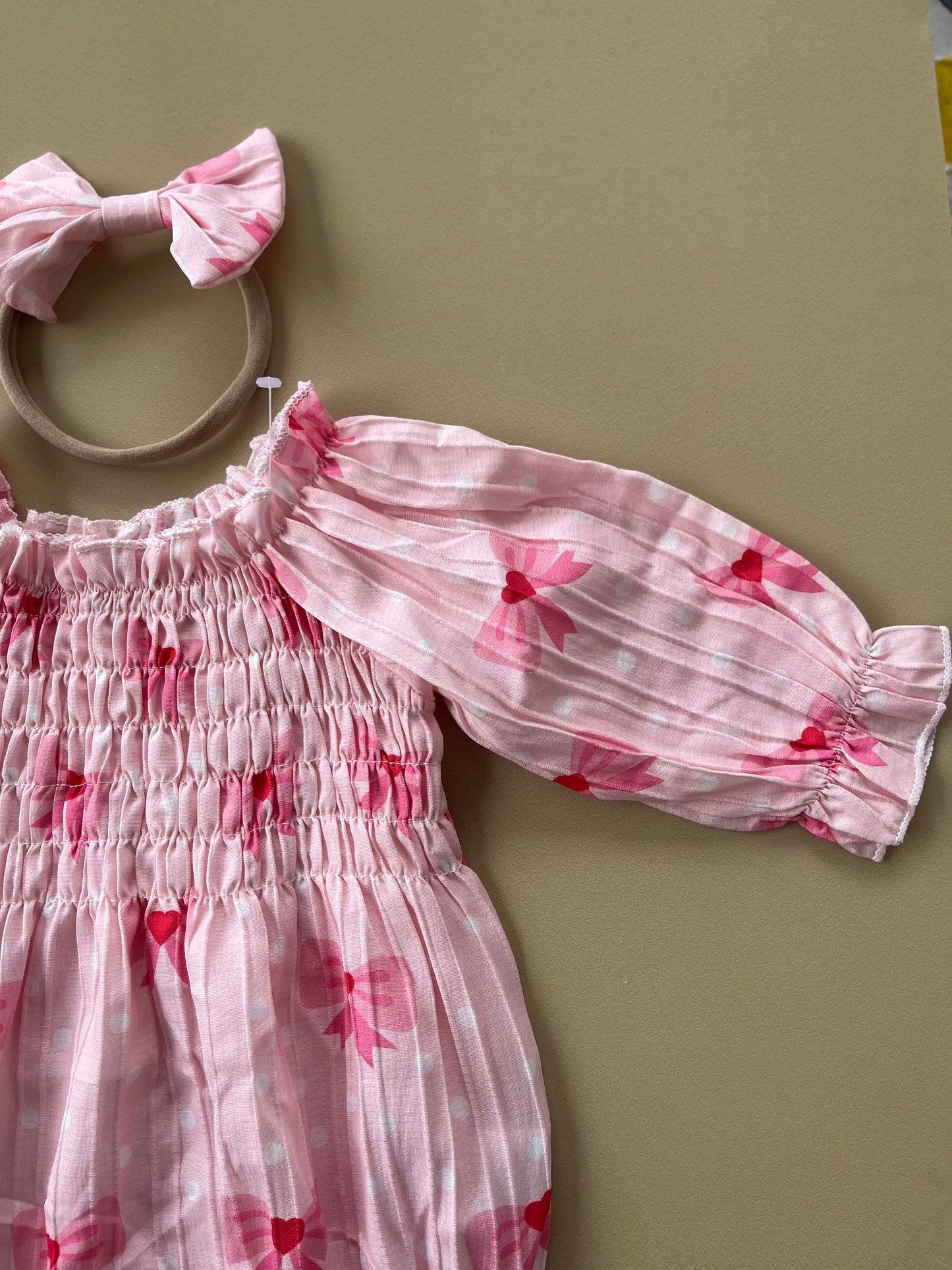 Pink bow dress