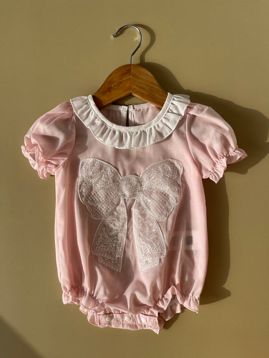Bow- butterfly sleeve romper