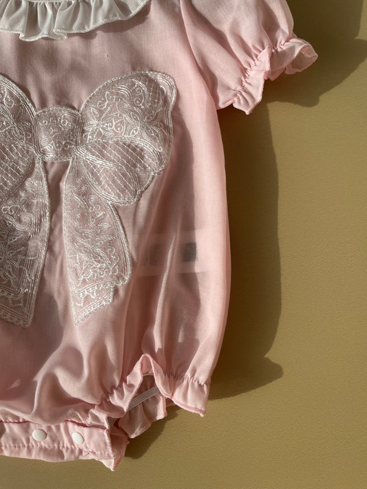 Bow- butterfly sleeve romper