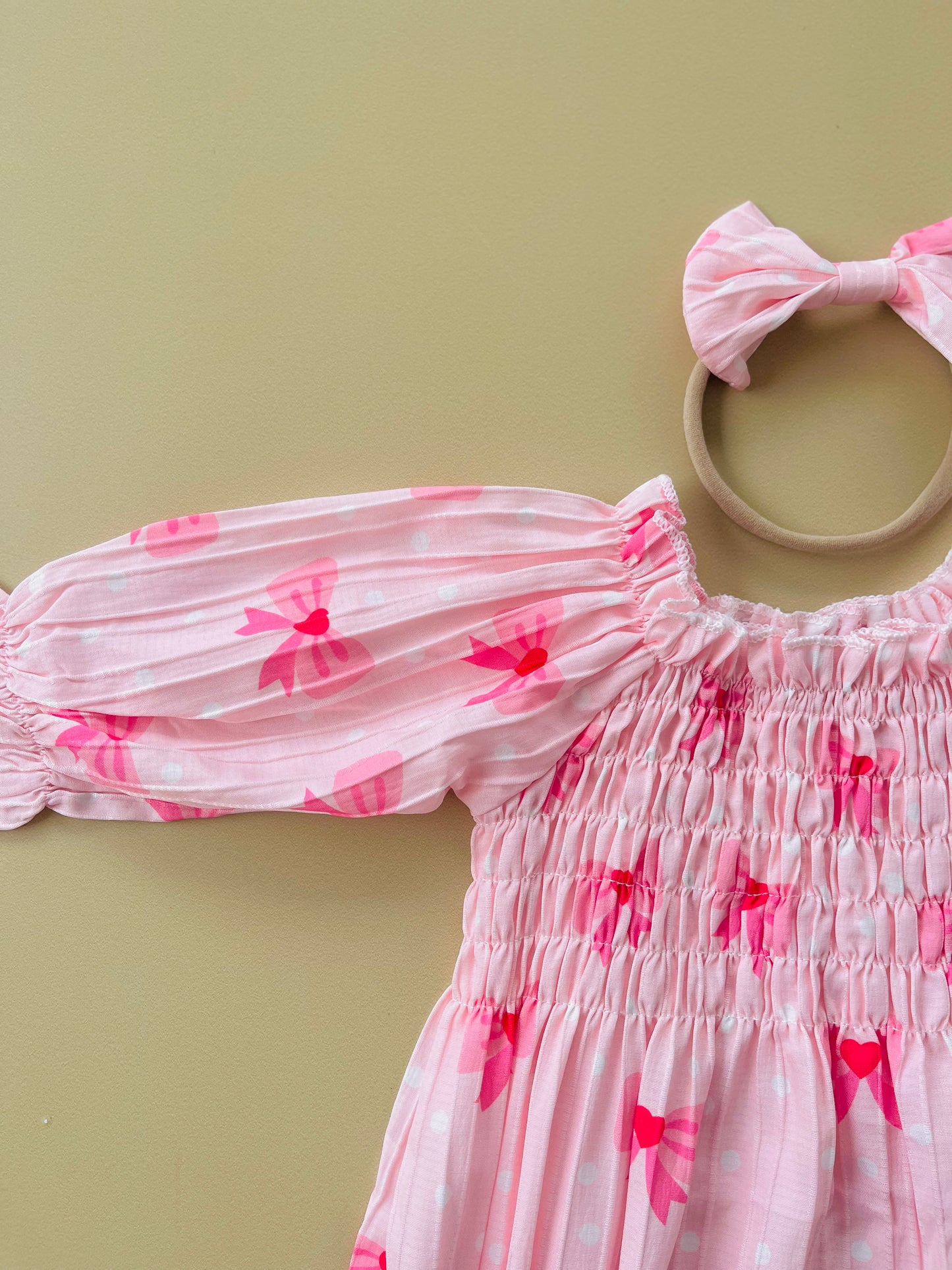 Pink bow dress