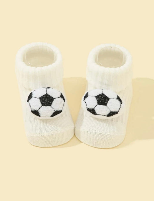 Push Soccer Football Décor Socks WHITE 6-12 Months