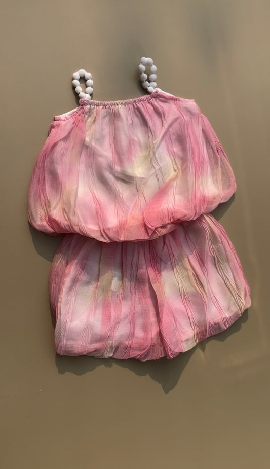 Sweet Korean Style Outfit Set, Summer-Stylish Sling Top and Shorts, 2 pcs PINK - 9-12Months